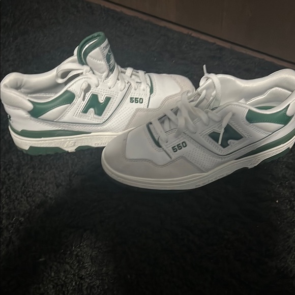 New Balance 550 White and Green Sneakers